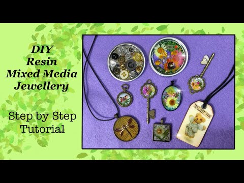 Resin Pendants and Tags || Mixed Media Jewellery || Full Tutorial with Lisa Pay