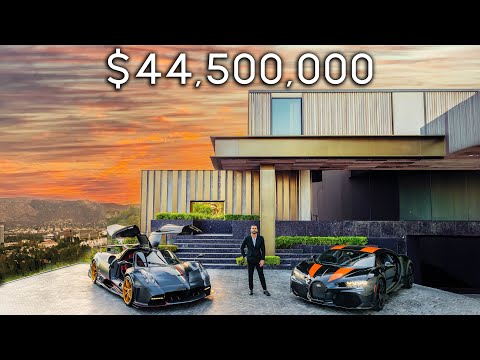 Touring a $44,500,000 Ultra Modern HOLLYWOOD HILLS Mansion With an Underground Garage