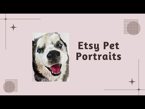 Custom pet portraits from Etsy pet portraits shop